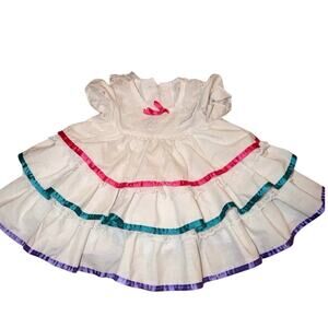 Vintage Marthas Friends 12M Ruffled Baby Girl Dress Cottagecore Coquette 80s/90s